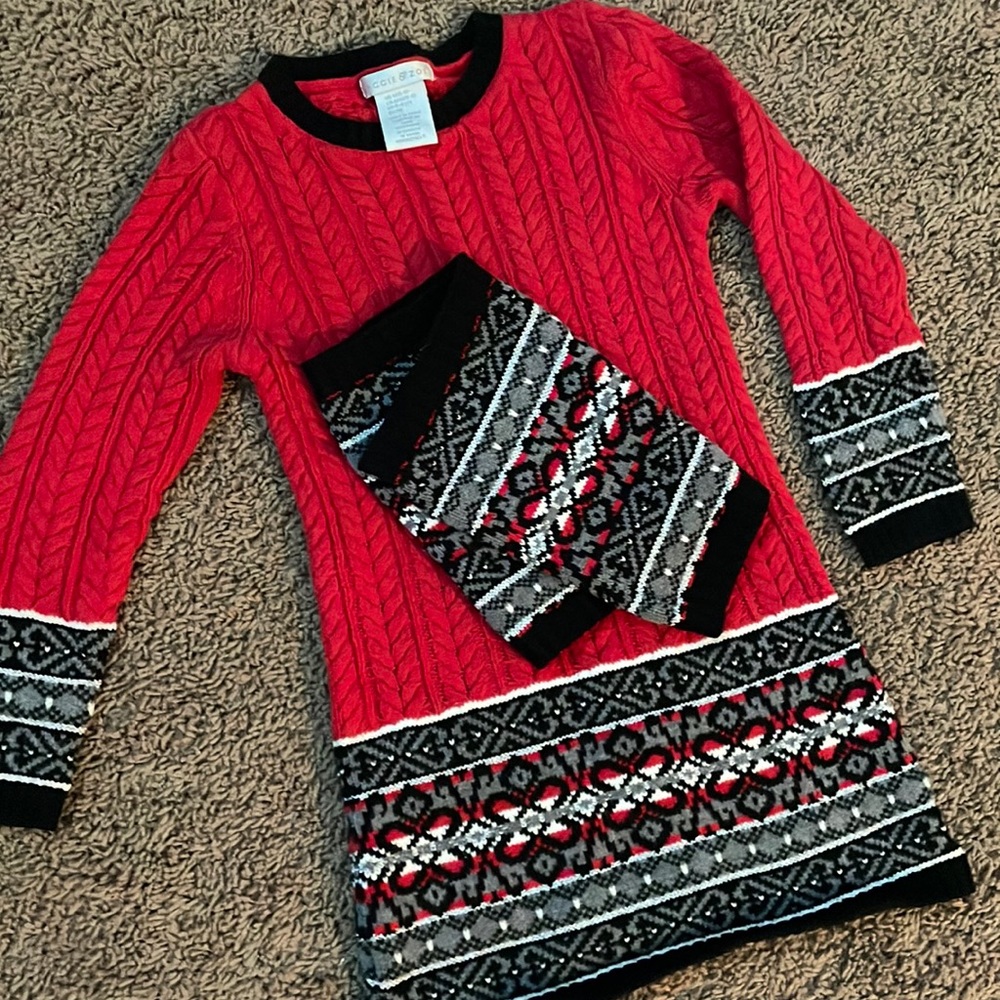 Sweater Dress with Scarf